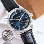 OM Factory Swiss Clone Omega De Ville Hour Vision Blue Watch Leather Strap